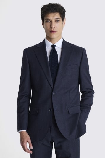 Tailored Fit Navy Check Performance Suit Jacket