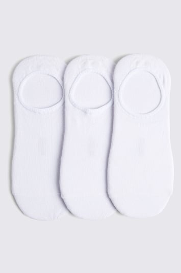White 3-Pack Bamboo Trainer Socks