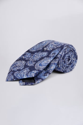 Bottinelli Navy & Blue Silk Paisley Tie