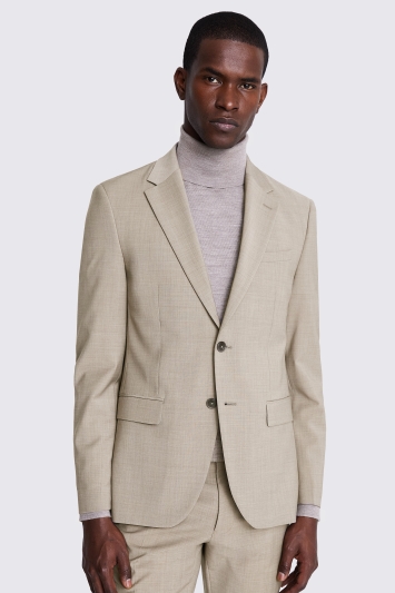 DKNY Slim Fit Taupe Suit Jacket