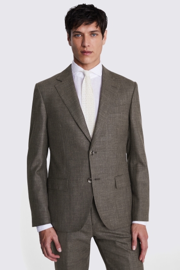 Italian Tailored Fit Brown Suit Jacket