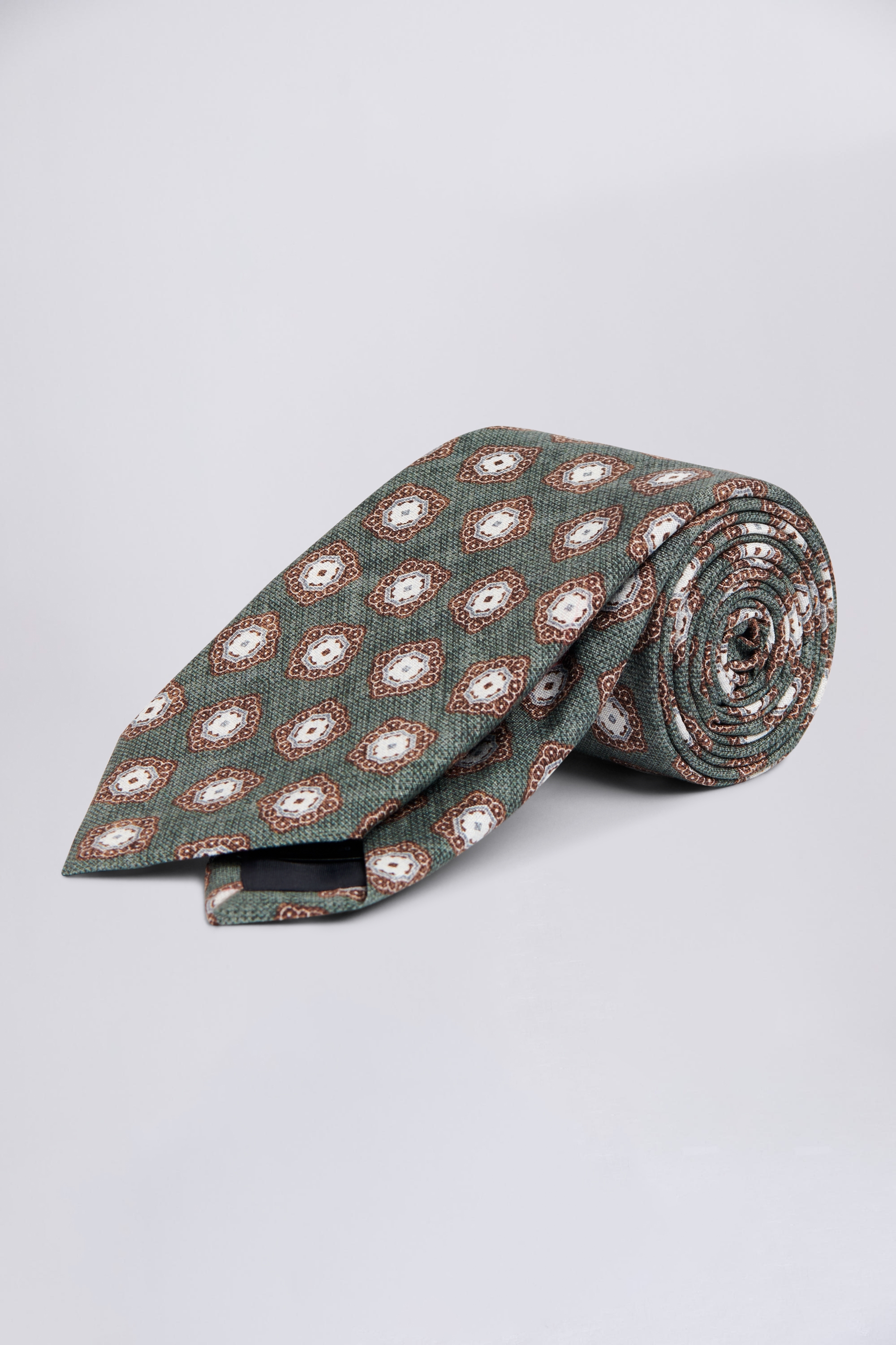 Bottinelli Sage Toffee Silk Medallion Tie Buy Online At Moss