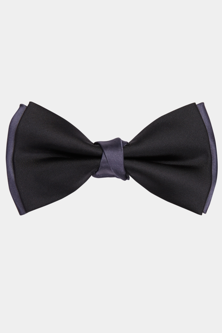 Black & Grey Contrast Bow Tie