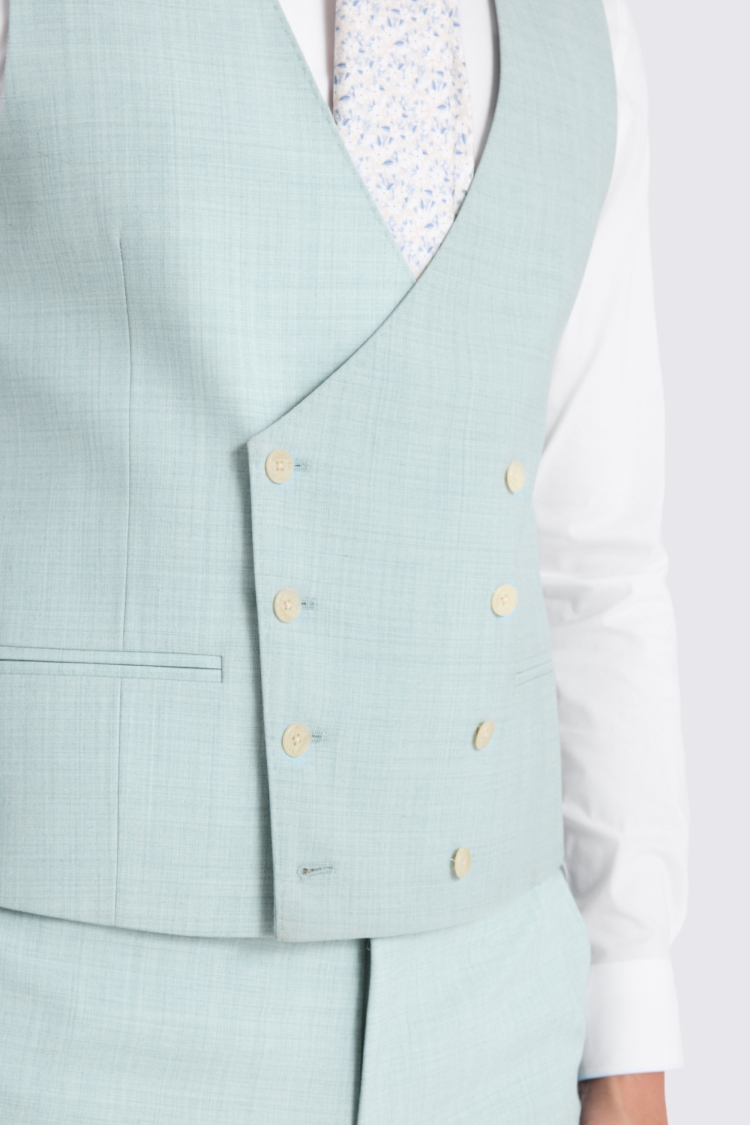Slim Fit Aqua Marl Vest 