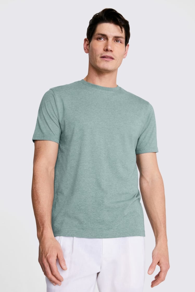 Sage Green Crew Neck T-Shirt | Buy Online at Moss