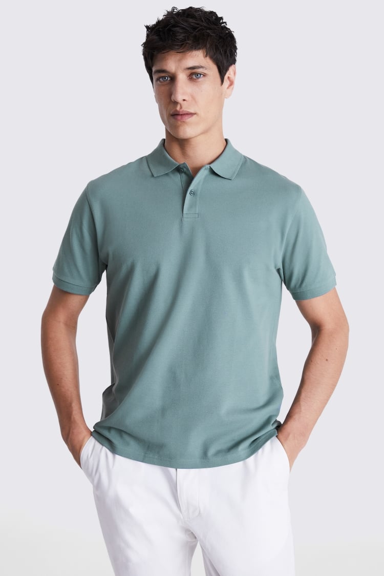 Teal Piqué Polo Shirt | Buy Online at Moss