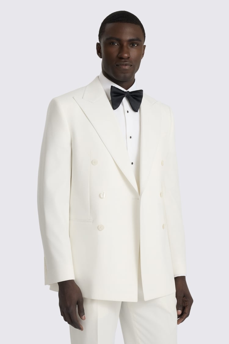 Tailored Fit Off White Suit