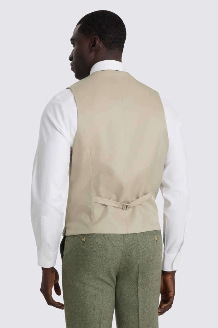 Tailored Fit Sage Herringbone Vest