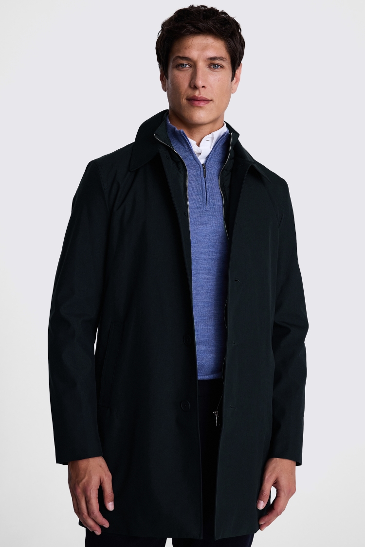 Navy Raincoat With Removable Insert