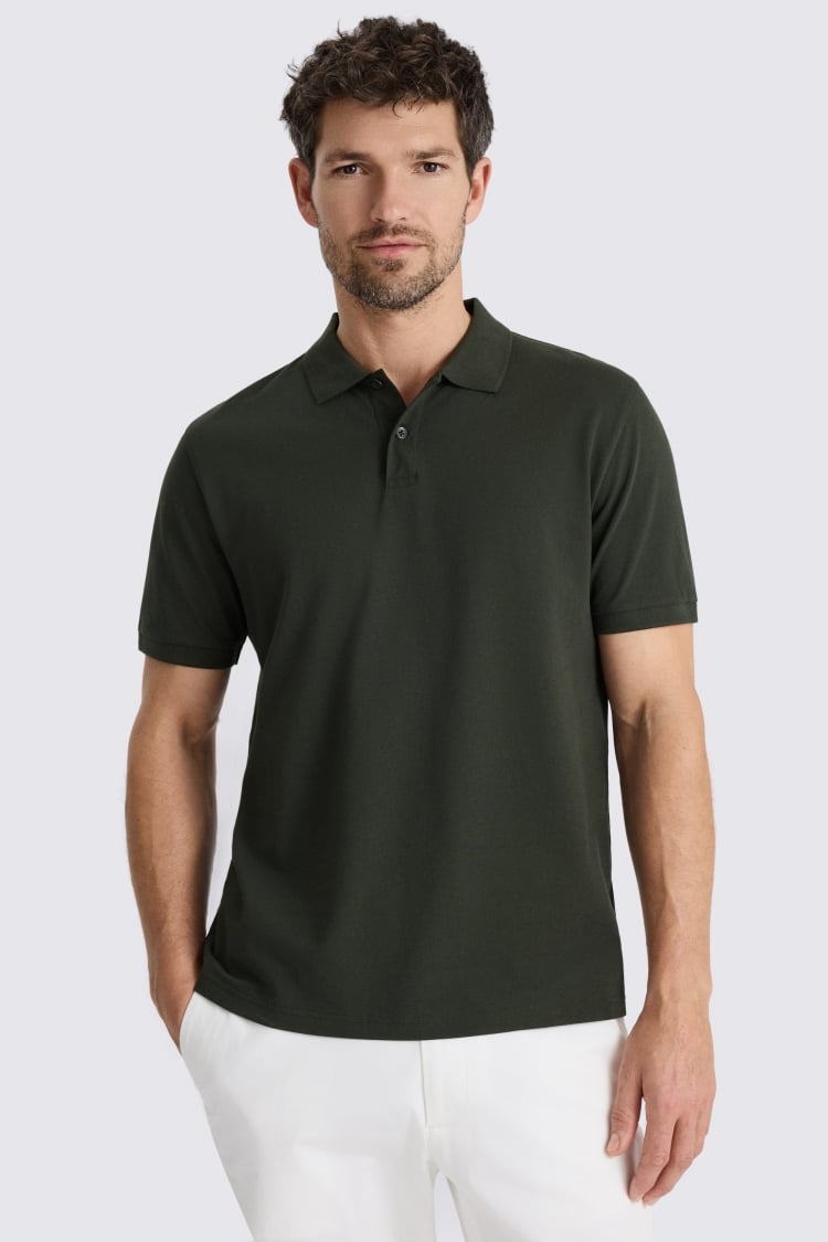 Khaki Pique Polo Shirt