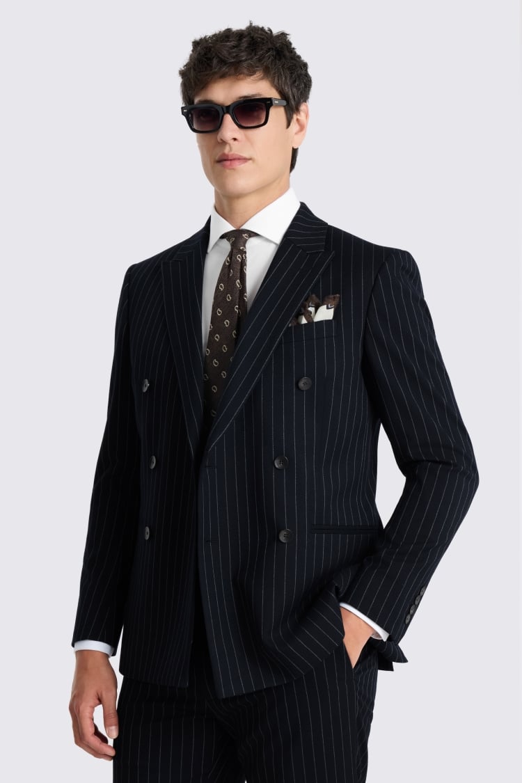 Slim Fit Navy Stripe Suit