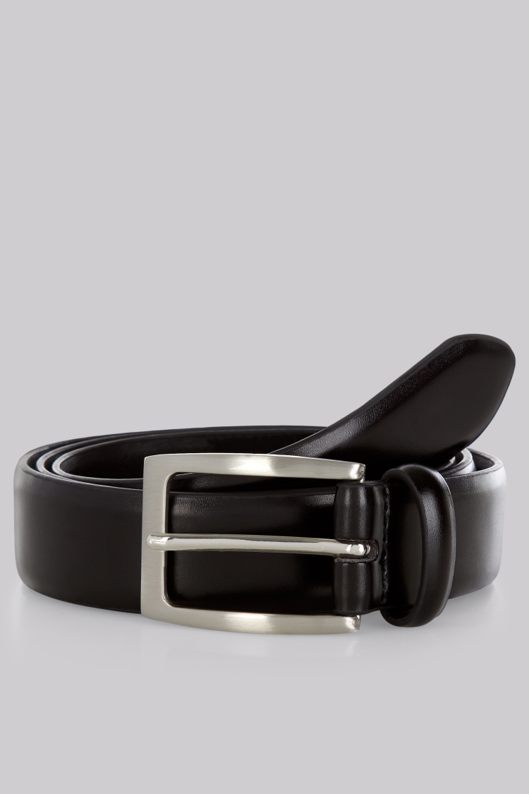 Black Bonded Leather Belt 