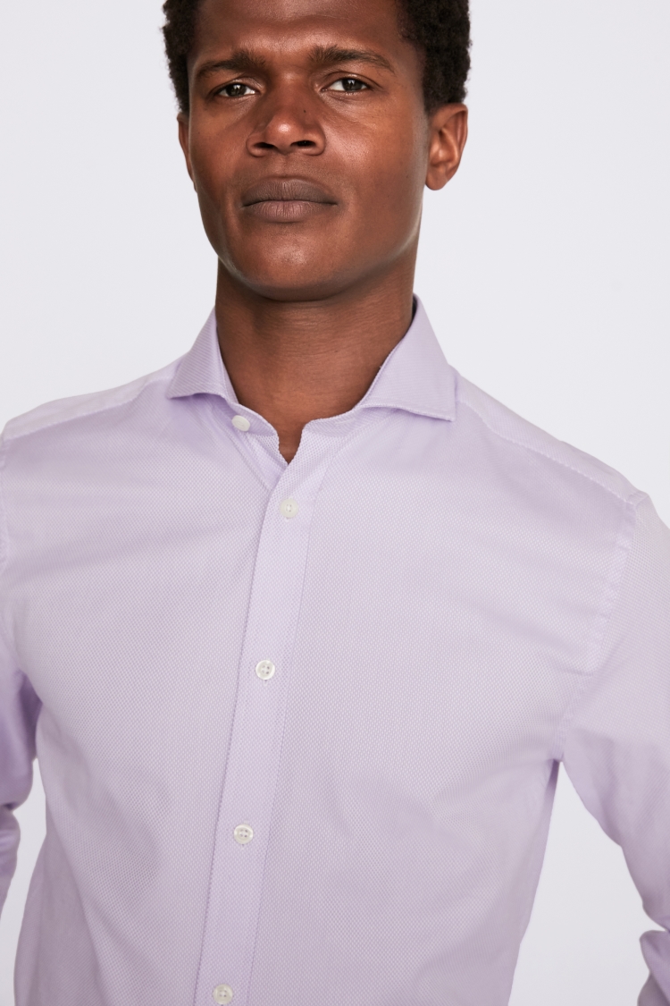 Tailored Fit Lilac Single Cuff Dobby Shirt