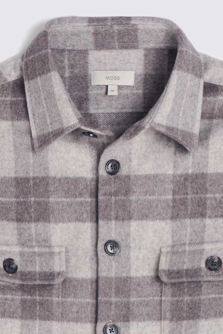 Taupe Check Overshirt