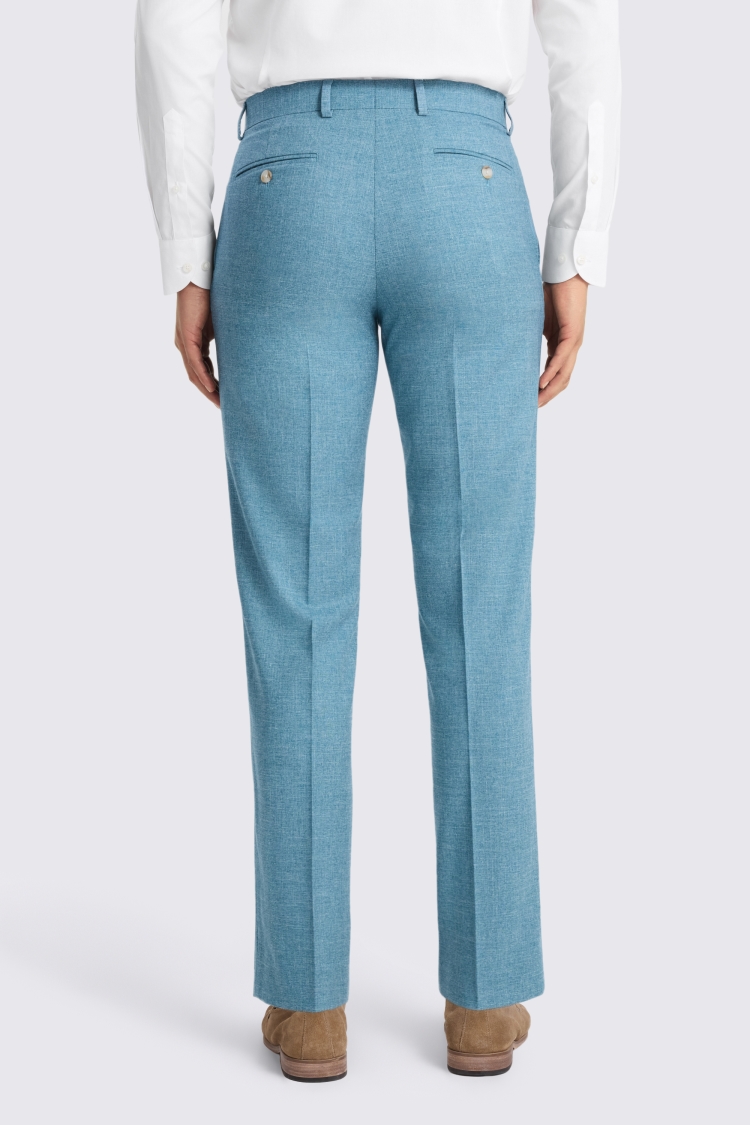 Tailored Fit Teal Slub Pants