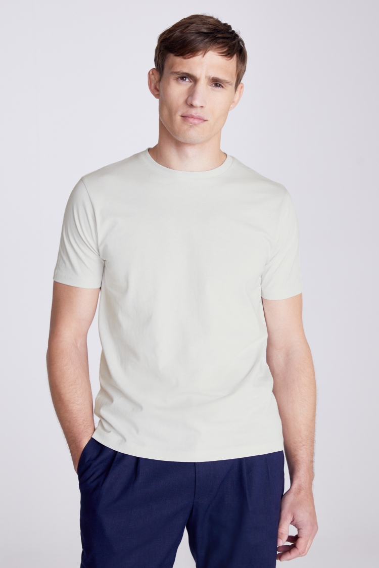 Ivory Crew Neck T-Shirt | Buy Online at Moss