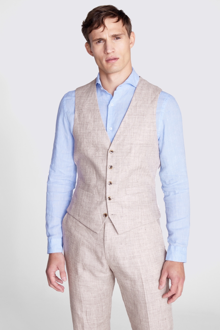 Tailored Fit Oatmeal Linen Suit