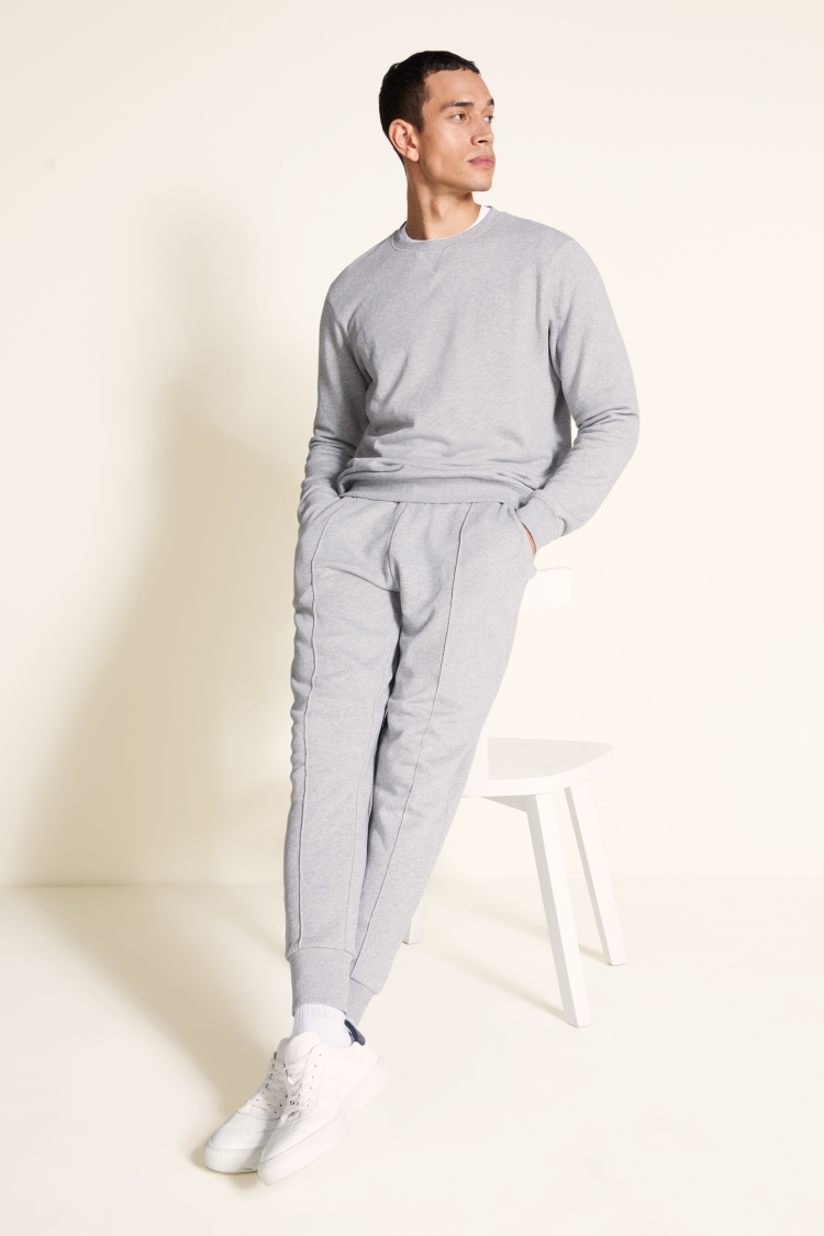 Grey Cotton Loopback Sweatpants | Buy Online at Moss