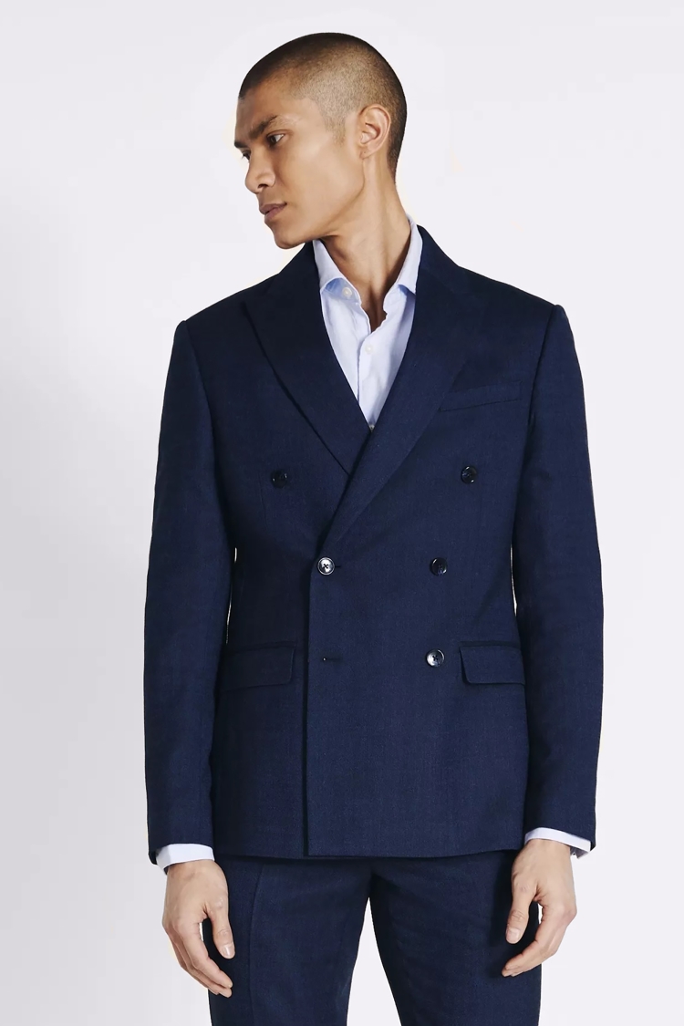 Slim Fit Blue Twisted Jacket