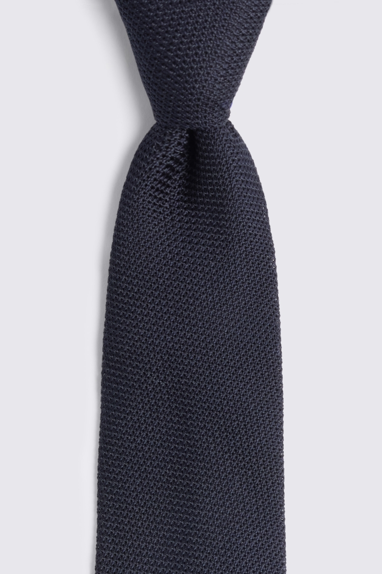 Italian Navy Silk Grenadine Tie