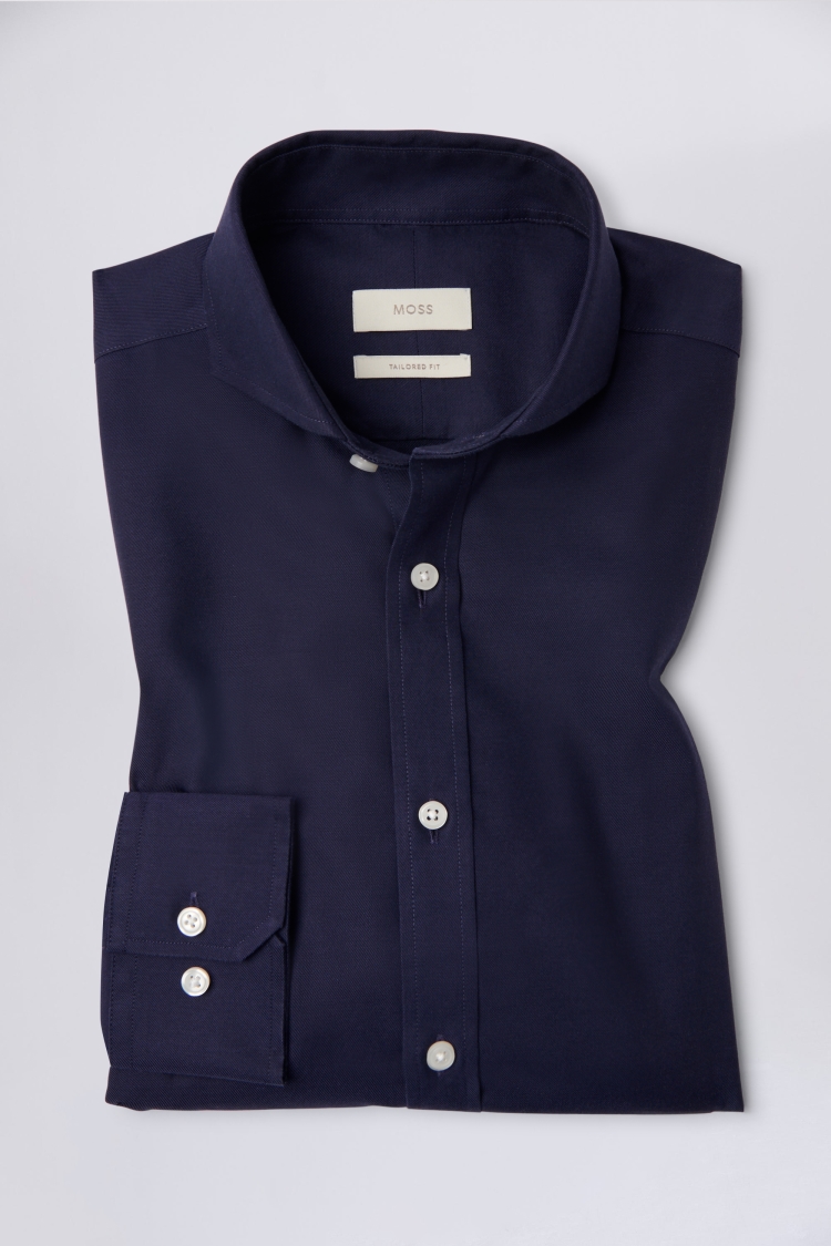 Tailored Fit Navy Non-Iron Shirt