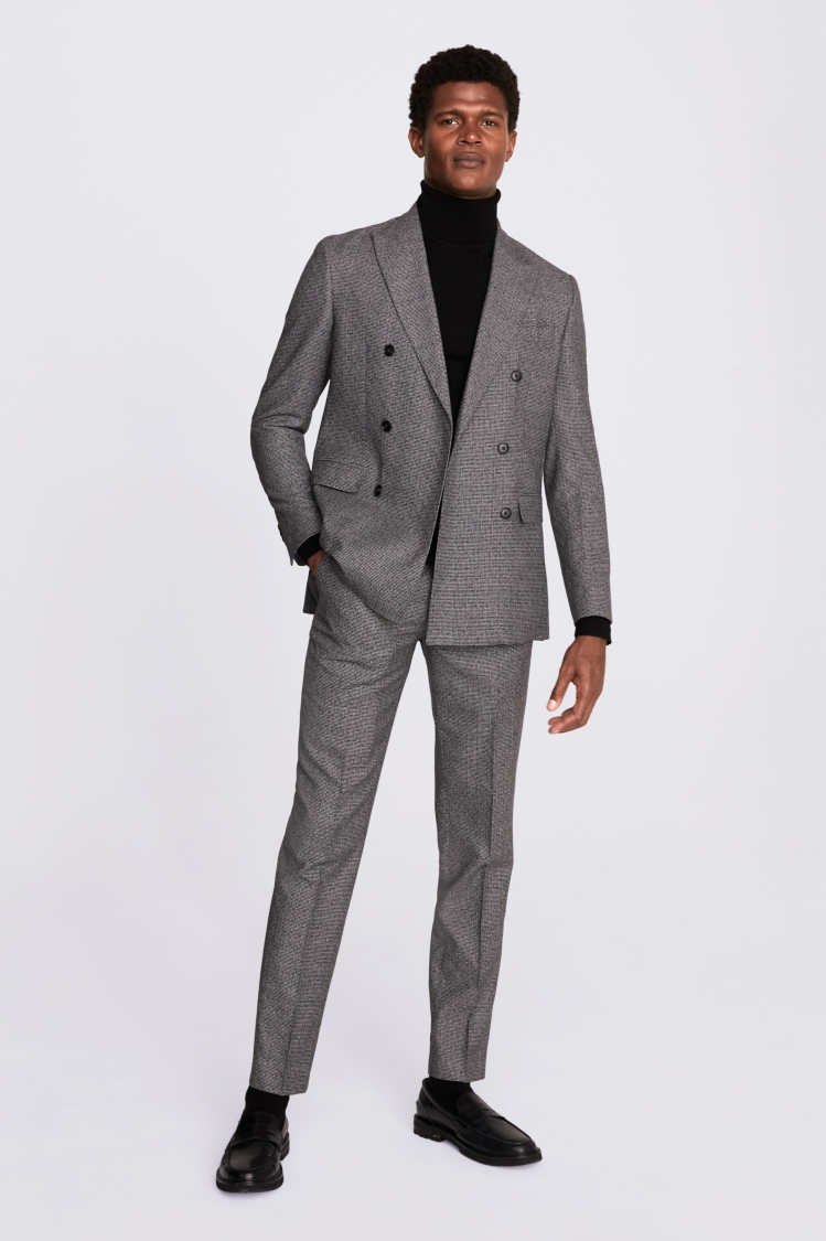 Italian Slim Fit Grey Puppytooth Suit