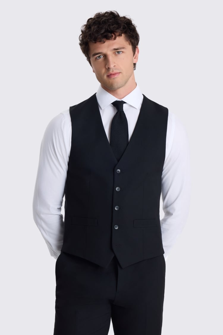 Tailored Fit Black Stretch Suit