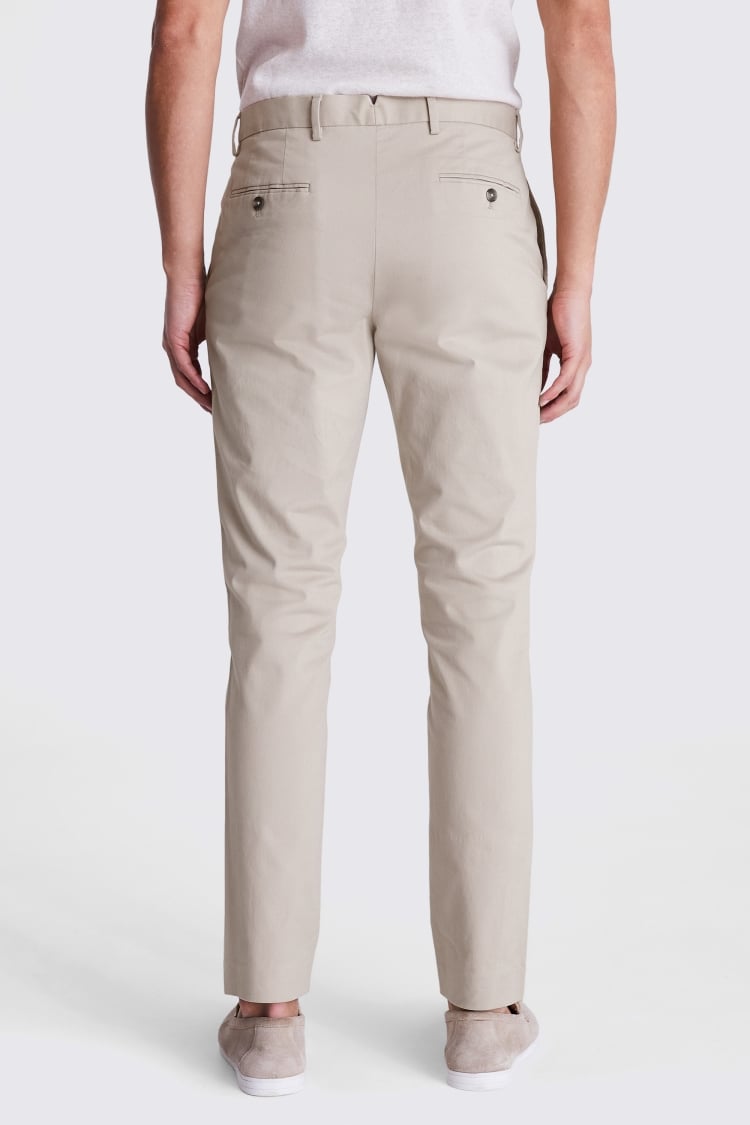 Slim Fit Stone Cotton-Stretch Chinos