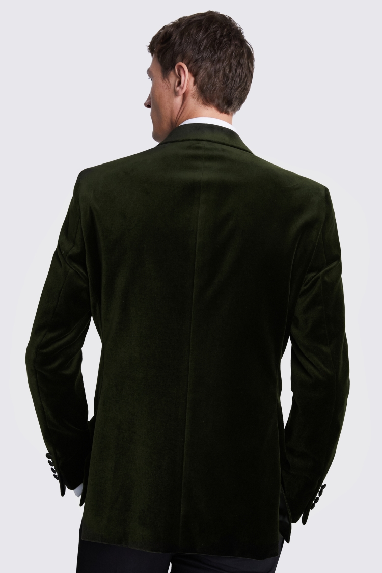 Regular Fit Olive Velvet Jacket