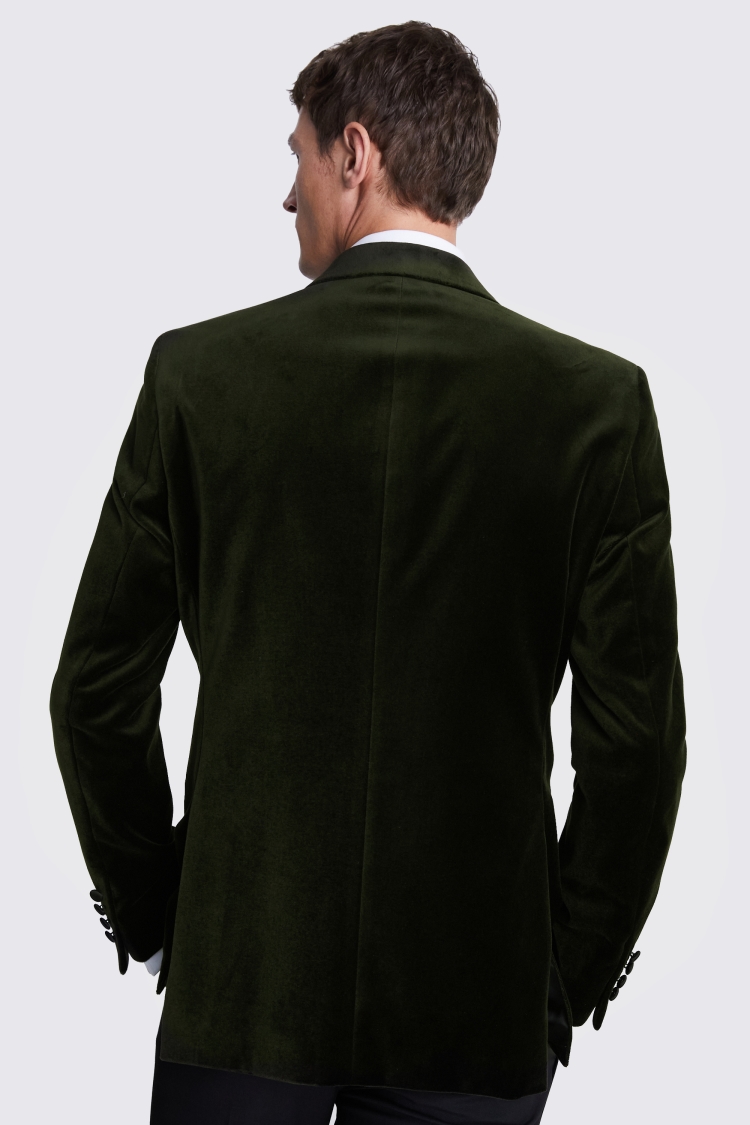 Regular Fit Olive Velvet Jacket | Buy Online at Moss