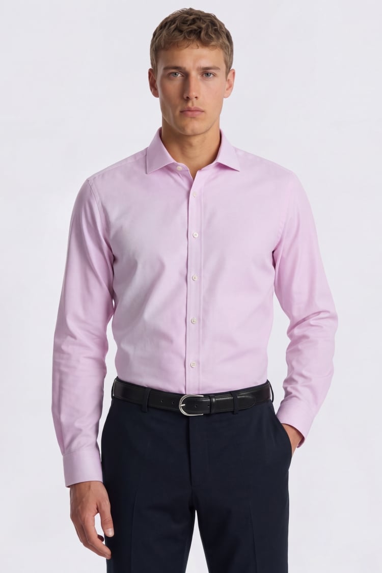 Tailored Fit Pink Royal Oxford Non-Iron Cotton Shirt