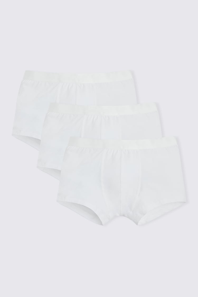 White Cotton-Stretch Boxer Briefs 3 Pack