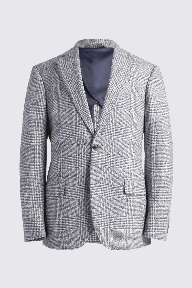 Grey Gun Check Tweed Waverly Jacket - Custom Fit Tailored Clothing