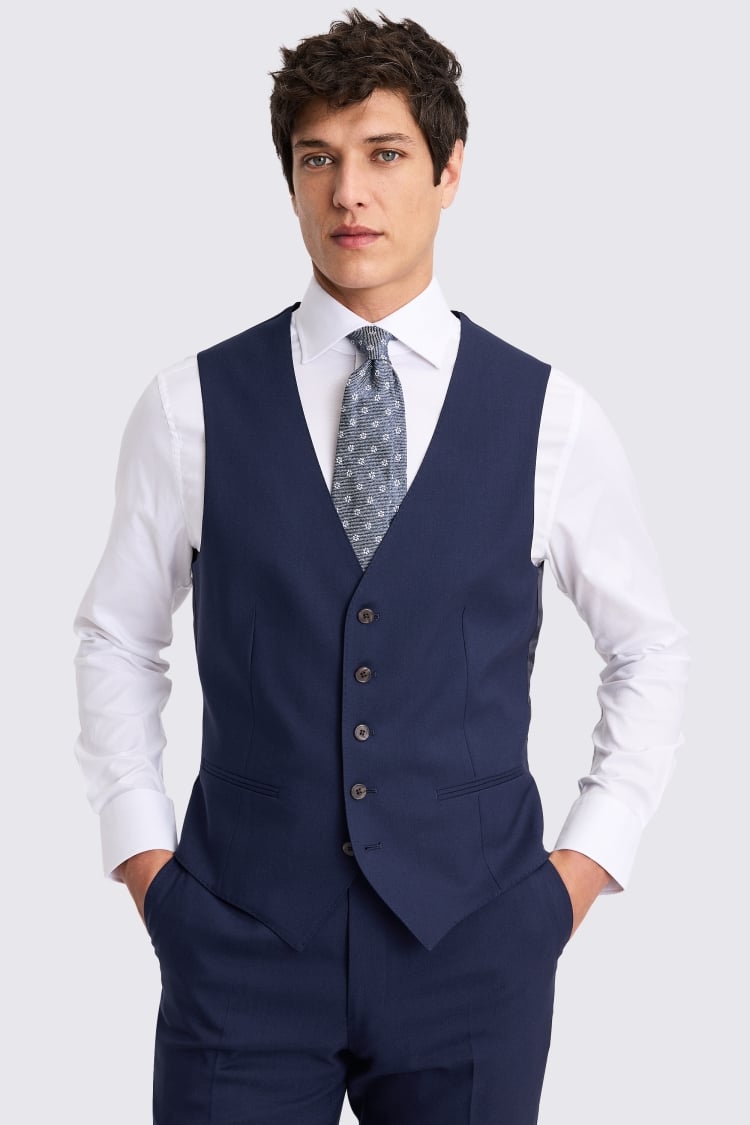 Tailored Fit Bright Blue Waistcoat