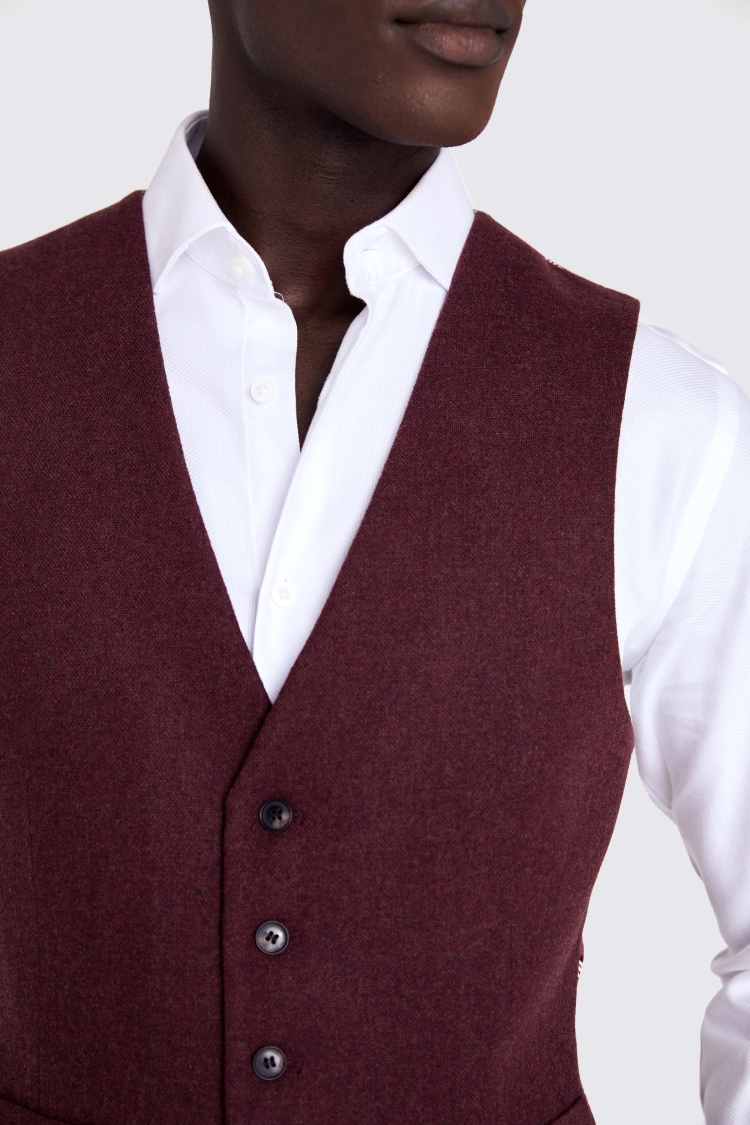 Slim Fit Fig Donegal Waistcoat
