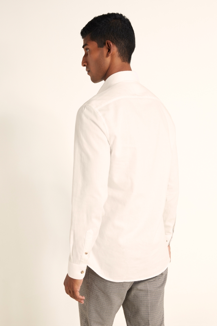 Slim Fit Ecru Brushed Shirt