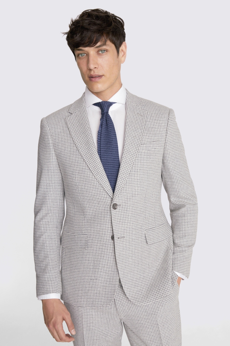 Slim Fit Charcoal Houndstooth Suit