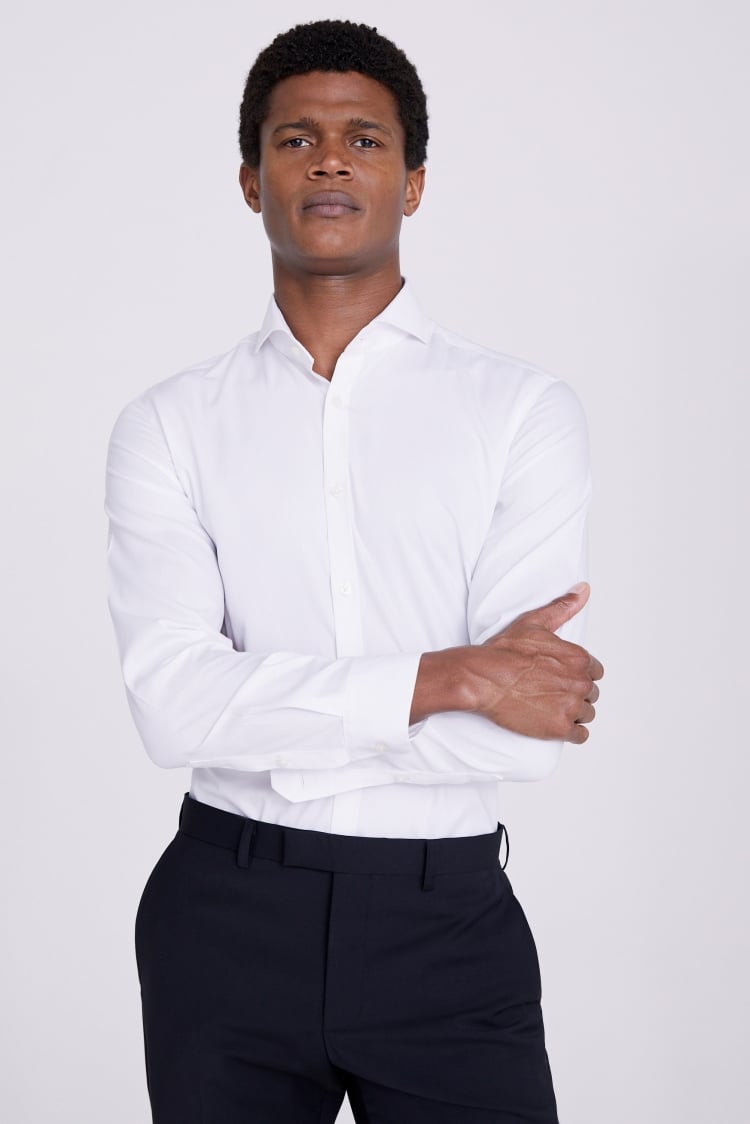 Slim fit store white cotton shirt