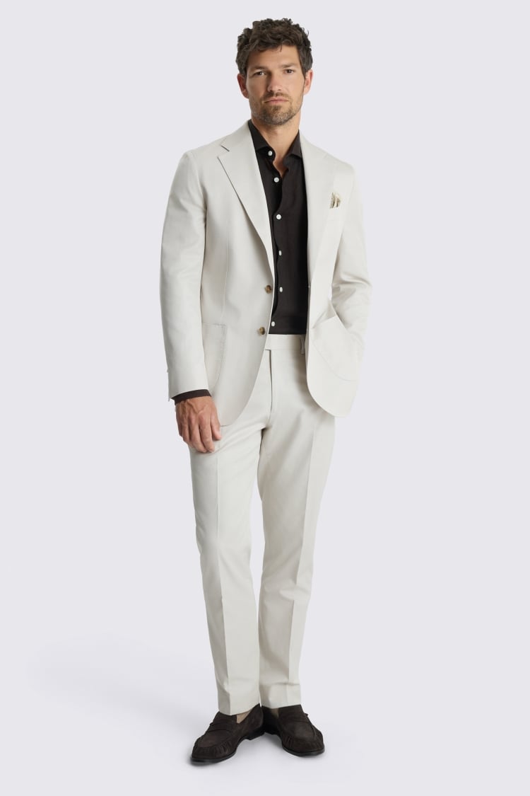 Italian Tailored Fit Neutral Cotton Suit