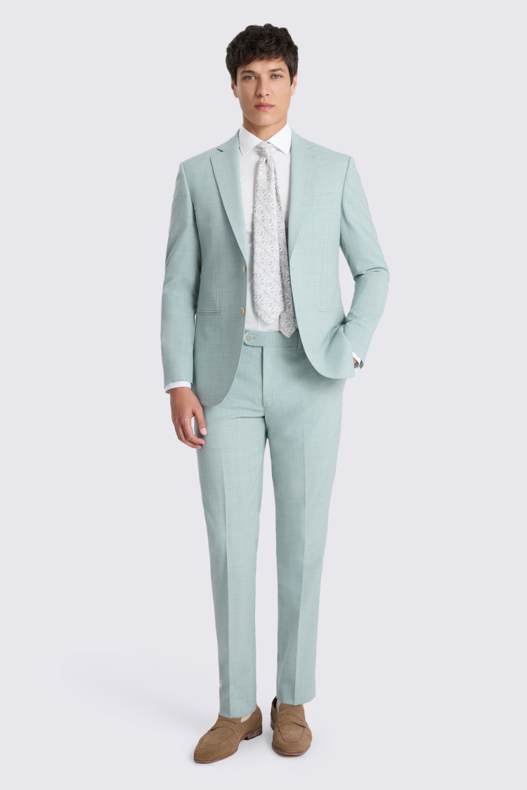 Slim Fit Aqua Marl Suit