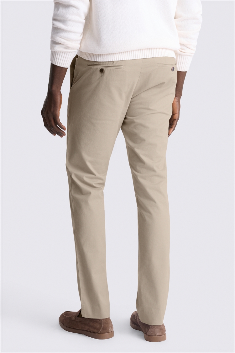 Slim Fit Stone Cotton-Stretch Chinos