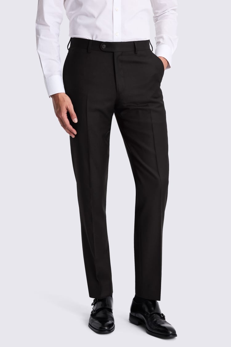 Tailored Fit Black Twill Pants