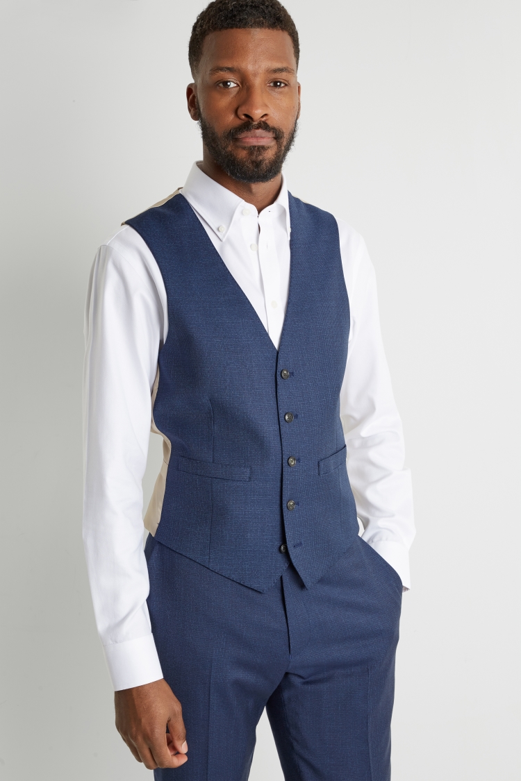 Tailored Fit Blue Houndstooth Suit