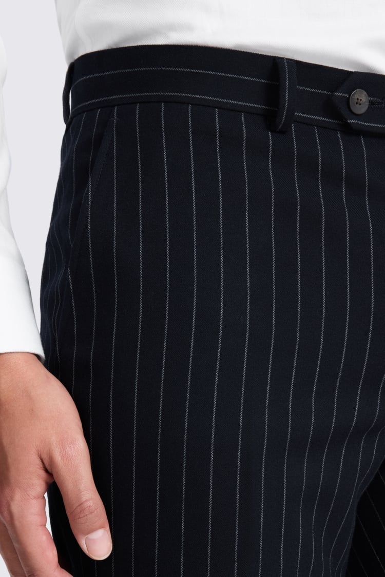 Slim Fit Navy Stripe Pants