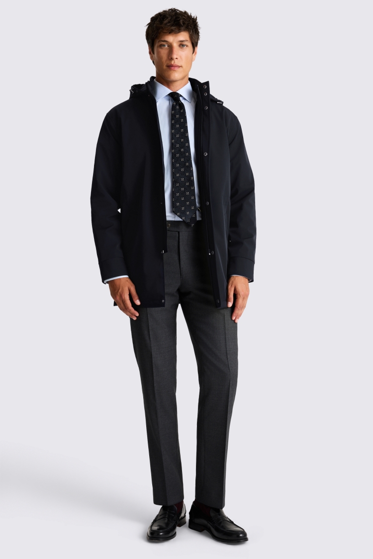 Navy Removable Hood Jacket