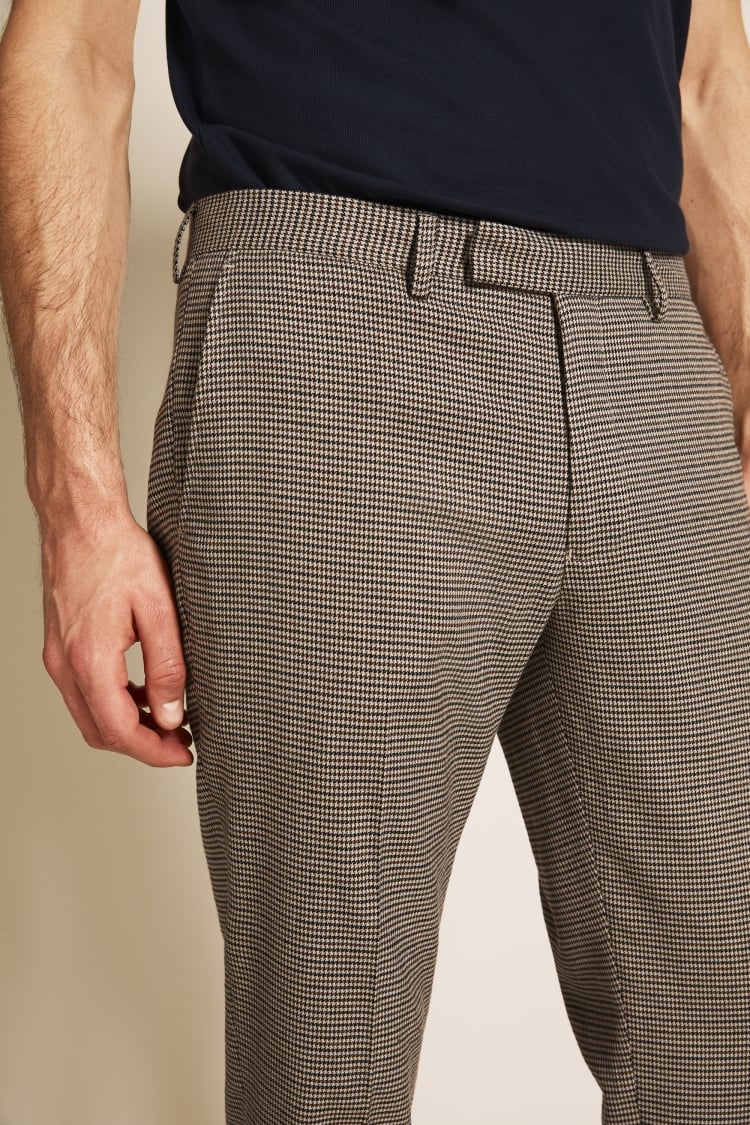 Slim Fit Oat Puppytooth Pants