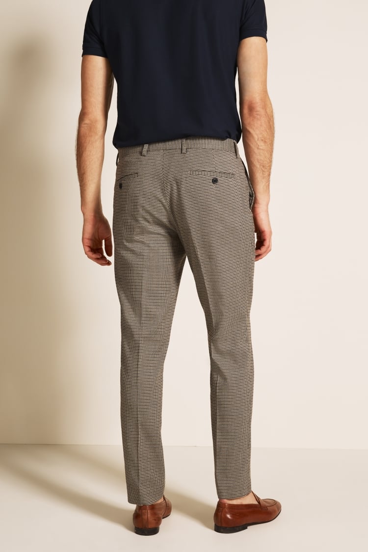 Slim Fit Oat Puppytooth Pants