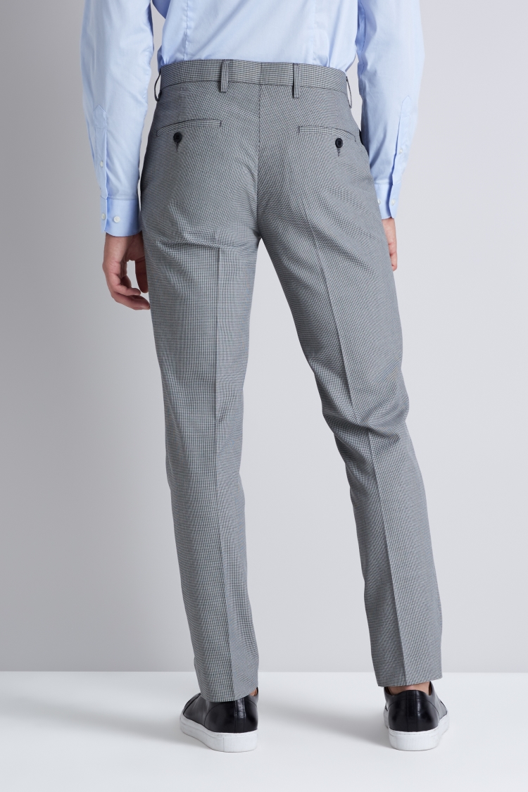 Moss London Skinny Fit Black and White Puppytooth Formal Trousers