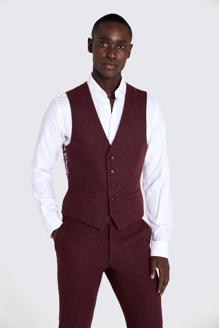 Slim Fit Fig Donegal Waistcoat
