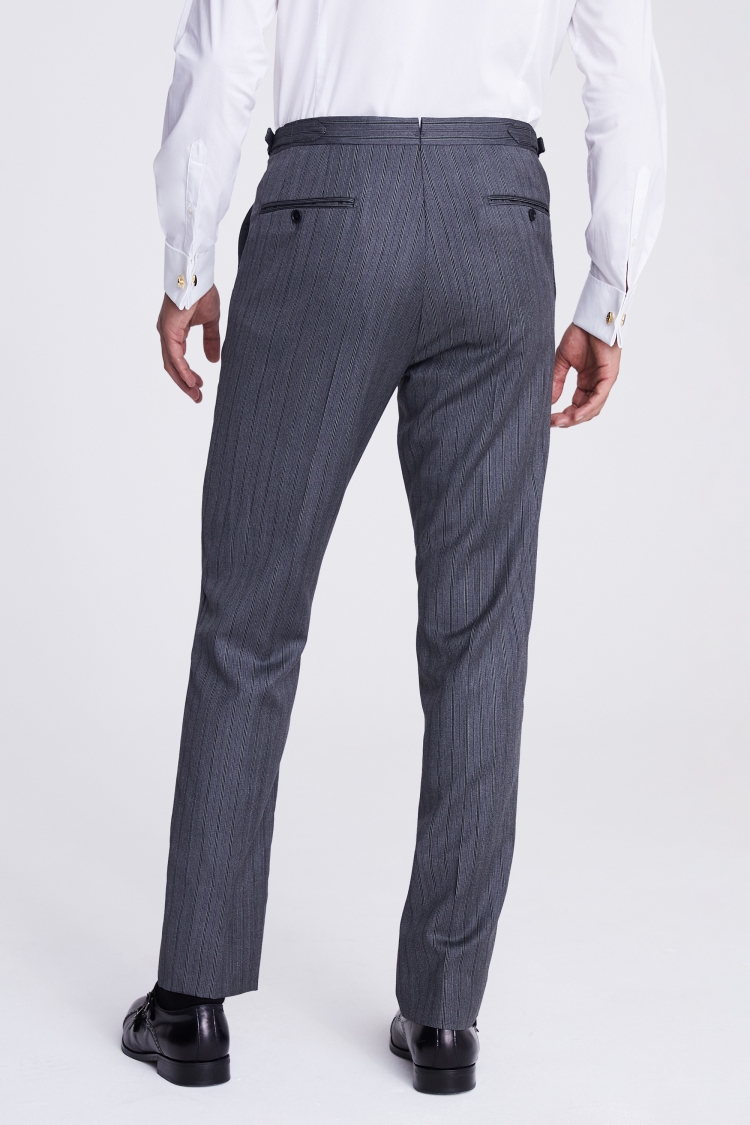 Italian Tailored Fit Grey Stripe Morningwear Trousers